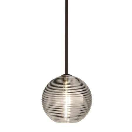 Besa Lighting Kristall 8 Cord Pendant, Smoke, Bronze Finish, 1x9W LED 1TT-461602-LED-BR